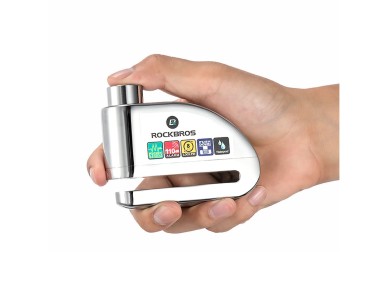 Cadeado para bicicleta Rockbros LBAYG8308 com alarme e trava de disco - Preto