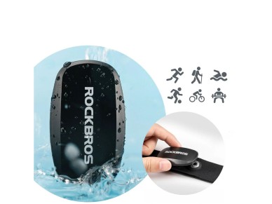 Cinta de monitoramento cardíaco Rockbros HRM812 Bluetooth ANT+ com sensor IP67 - Preta Cinta de monitoramento cardíaco Rockbros HRM812 Bluetooth ANT+ com sensor IP67 - Preta