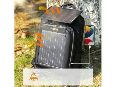 Mochila de ciclismo Rockbros H51 com painel solar - Preta Mochila de ciclismo Rockbros H51 com painel solar - Preta