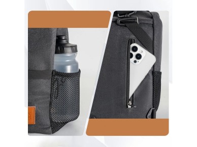 Bolsa multifuncional para guid�o de bicicleta Rockbros H48 - Cinza