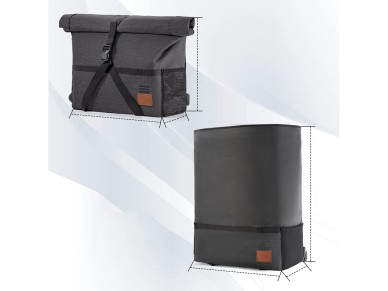 Bolsa multifuncional para guid�o de bicicleta Rockbros H48 - Cinza