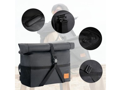 Bolsa multifuncional para guid�o de bicicleta Rockbros H48 - Cinza