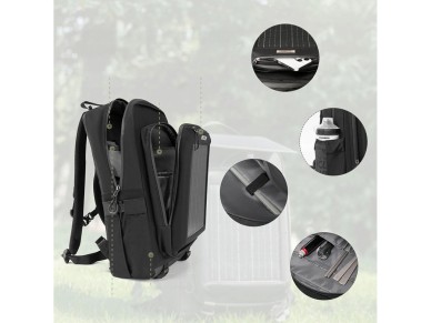 Mochila de ciclismo Rockbros H51 com painel solar - Preta Mochila de ciclismo Rockbros H51 com painel solar - Preta