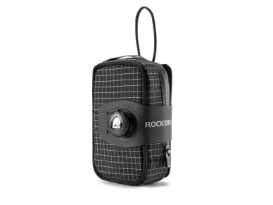 Bolsa de sillín multifuncional Rockbros P010 con portabotellas - negra Bolsa de sillín multifuncional Rockbros P010 con portabotellas - negra