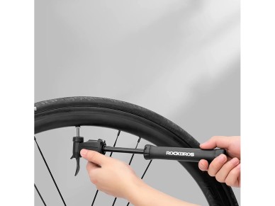 ROCKBROS TM-1701P 80 PSI Mini Bicycle Pump for Presta and Schrader Valves - Black