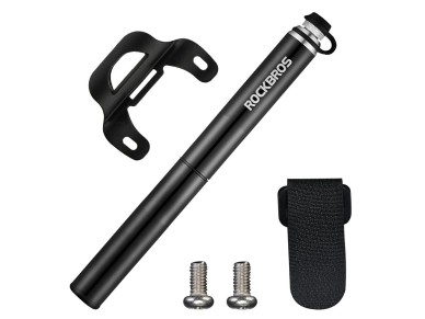 Rockbros JG-PB-004 lightweight bicycle pump with pressure gauge - black