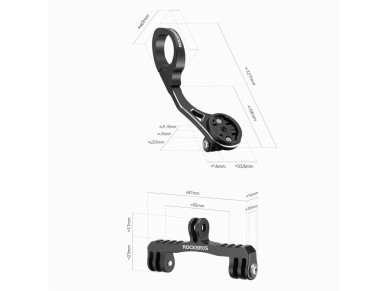 Soporte para manillar de bicicleta Rockbros FK-301 2 en 1 para ordenador/navegador y c�mara/iluminac