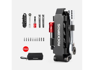 Juego de herramientas multiusos para bicicleta Rockbros con llave de carraca y palancas para neum�ti