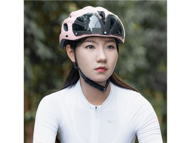 Casco de bicicleta Rockbros con visera, gafas UV desmontables, visera desmontable, unisex - Rosa Casco de bicicleta Rockbros con visera, gafas UV desmontables, visera desmontable, unisex - Rosa