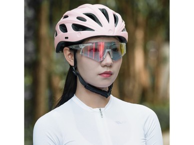 Casco de bicicleta Rockbros con visera, gafas UV desmontables, visera desmontable, unisex - Rosa Casco de bicicleta Rockbros con visera, gafas UV desmontables, visera desmontable, unisex - Rosa