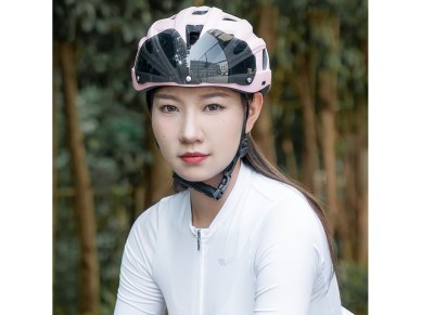 Casco de bicicleta Rockbros con visera, gafas UV desmontables, visera desmontable, unisex - Rosa Casco de bicicleta Rockbros con visera, gafas UV desmontables, visera desmontable, unisex - Rosa