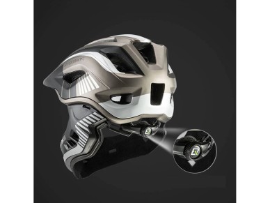 Rockbros TT-32SBTG-M children's bicycle helmet with removable chinbar, size M - gray Rockbros TT-32SBTG-M children's bicycle helmet with removable chinbar, size M - gray
