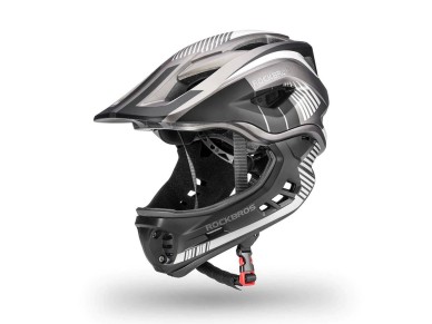 Rockbros TT-32SBTG-M children's bicycle helmet with removable chinbar, size M - gray Rockbros TT-32SBTG-M children's bicycle helmet with removable chinbar, size M - gray