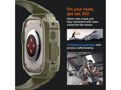 Capa Spigen Rugged Armor Pro com alça para Apple Watch Ultra (49 mm) - Verde Capa Spigen Rugged Armor Pro com alça para Apple Watch Ultra (49 mm) - Verde