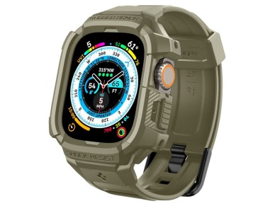 Capa Spigen Rugged Armor Pro com alça para Apple Watch Ultra (49 mm) - Verde Capa Spigen Rugged Armor Pro com alça para Apple Watch Ultra (49 mm) - Verde