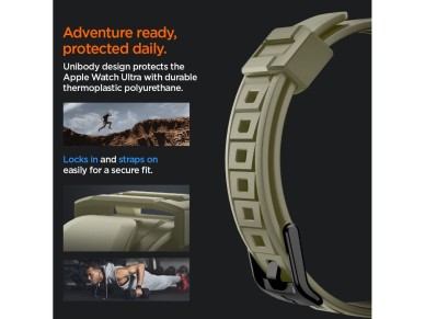 Capa Spigen Rugged Armor Pro com alça para Apple Watch Ultra (49 mm) - Verde Capa Spigen Rugged Armor Pro com alça para Apple Watch Ultra (49 mm) - Verde