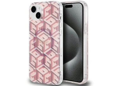 Guess IML GCube MagSafe case for iPhone 15 Plus / 14 Plus - pink Guess IML GCube MagSafe case for iPhone 15 Plus / 14 Plus - pink