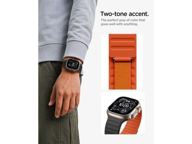 Spigen Athlex Air M Strap for Apple Watch 44/45/46/49 mm - Black and Orange Spigen Athlex Air M Strap for Apple Watch 44/45/46/49 mm - Black and Orange