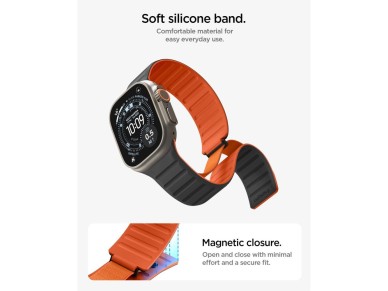 Spigen Athlex Air M Strap for Apple Watch 44/45/46/49 mm - Black and Orange Spigen Athlex Air M Strap for Apple Watch 44/45/46/49 mm - Black and Orange