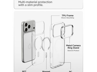 Spigen Ultra Hybrid Optik S MagSafe Case for iPhone 18 Pro Max / 17 Pro Max - Transparent Silver Spigen Ultra Hybrid Optik S MagSafe Case for iPhone 18 Pro Max / 17 Pro Max - Transparent Silver