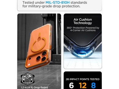 Capa Spigen Ultra Hybrid Optik S MagSafe para iPhone 18 Pro Max / 17 Pro Max - Laranja Transparente Capa Spigen Ultra Hybrid Optik S MagSafe para iPhone 18 Pro Max / 17 Pro Max - Laranja Transparente