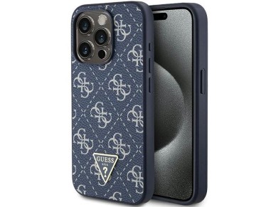 Capa Guess 4G Triangle Metal Logo para iPhone 15 Pro - azul