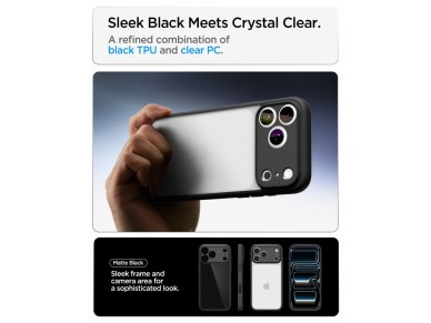 Funda Spigen Ultra Hybrid para iPhone 18 Pro / 17 Pro - Negro mate Funda Spigen Ultra Hybrid para iPhone 18 Pro / 17 Pro - Negro mate