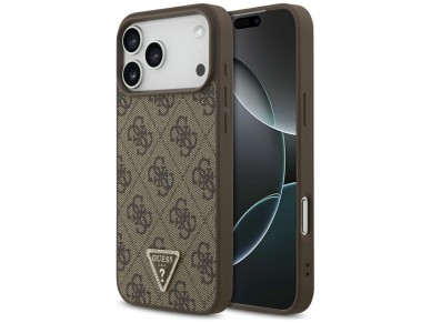 Guess Leather 4G Triangle Strass MagSafe Case for iPhone 17 Pro Max / 18 Pro Max - Brown Guess Leather 4G Triangle Strass MagSafe Case for iPhone 17 Pro Max / 18 Pro Max - Brown