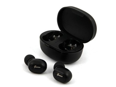 Fones de ouvido sem fio Bluetooth Guess GUTWST30BKTWS + Base de carregamento - Preto Fones de ouvido sem fio Bluetooth Guess GUTWST30BKTWS + Base de carregamento - Preto