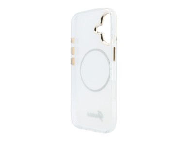 Capa MagSafe Guess IML Gradient Script em metal para iPhone 17 - Branca