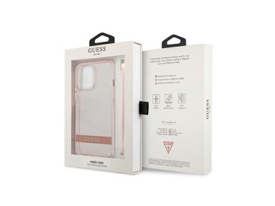 Guess Translucent Stap Case for iPhone 13 Pro Max - Pink Guess Translucent Stap Case for iPhone 13 Pro Max - Pink