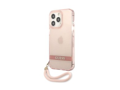 Guess Translucent Stap Case for iPhone 13 Pro Max - Pink Guess Translucent Stap Case for iPhone 13 Pro Max - Pink