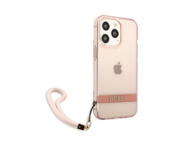Guess Translucent Stap Case for iPhone 13 Pro Max - Pink Guess Translucent Stap Case for iPhone 13 Pro Max - Pink