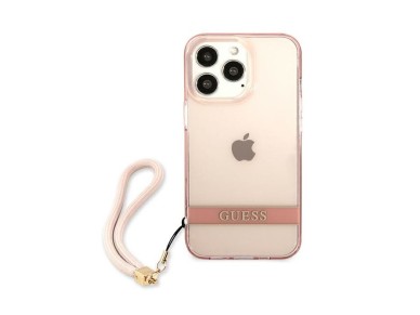 Guess Translucent Stap Case for iPhone 13 Pro Max - Pink Guess Translucent Stap Case for iPhone 13 Pro Max - Pink