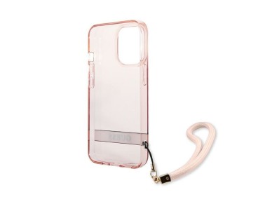 Guess Translucent Stap Case for iPhone 13 Pro Max - Pink Guess Translucent Stap Case for iPhone 13 Pro Max - Pink