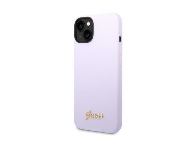 Guess Silicone Vintage Gold Logo Case for iPhone 14 / 15 Plus - Purple