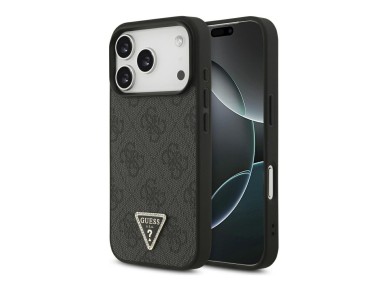 Guess Leather 4G Triangle Strass MagSafe Case for iPhone 18 Pro / 17 Pro - Black Guess Leather 4G Triangle Strass MagSafe Case for iPhone 18 Pro / 17 Pro - Black