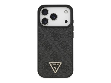 Guess Leather 4G Triangle Strass MagSafe Case for iPhone 18 Pro / 17 Pro - Black Guess Leather 4G Triangle Strass MagSafe Case for iPhone 18 Pro / 17 Pro - Black