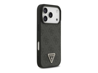Guess Leather 4G Triangle Strass MagSafe Case for iPhone 18 Pro / 17 Pro - Black Guess Leather 4G Triangle Strass MagSafe Case for iPhone 18 Pro / 17 Pro - Black