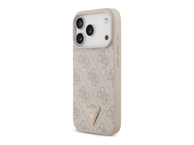 Guess Leather 4G Triangle Strass MagSafe Case for iPhone 18 Pro / 17 Pro - Pink Guess Leather 4G Triangle Strass MagSafe Case for iPhone 18 Pro / 17 Pro - Pink