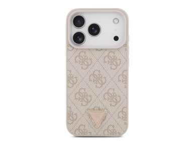 Guess Leather 4G Triangle Strass MagSafe Case for iPhone 18 Pro / 17 Pro - Pink Guess Leather 4G Triangle Strass MagSafe Case for iPhone 18 Pro / 17 Pro - Pink