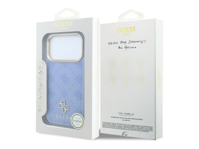 Guess Peony 4G Small Logo MagSafe Case for iPhone 18 Pro Max / 17 Pro Max - Light Blue