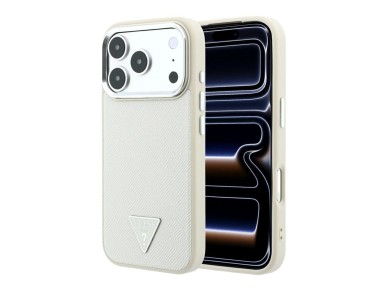 Guess Grained Triangle Logo MagSafe Case for iPhone 18 Pro Max / 17 Pro Max - Beige Guess Grained Triangle Logo MagSafe Case for iPhone 18 Pro Max / 17 Pro Max - Beige