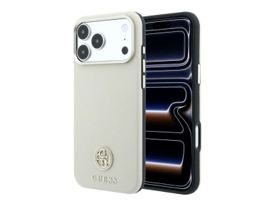 Funda Guess MagSafe redonda con logo Strass y textura granulada para iPhone 18 Pro / 17 Pro - Beige Funda Guess MagSafe redonda con logo Strass y textura granulada para iPhone 18 Pro / 17 Pro - Beige