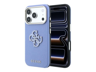 Guess Grained & Big Resin Logo Case for iPhone 18 Pro Max / 17 Pro Max - Blue Guess Grained & Big Resin Logo Case for iPhone 18 Pro Max / 17 Pro Max - Blue