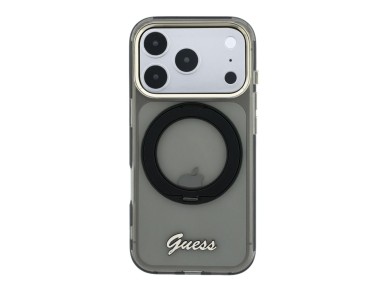 Guess IML Ring Stand 360 Script Metal Logo MagSafe Case for iPhone 17 Pro / 18 Pro - Black Guess IML Ring Stand 360 Script Metal Logo MagSafe Case for iPhone 17 Pro / 18 Pro - Black