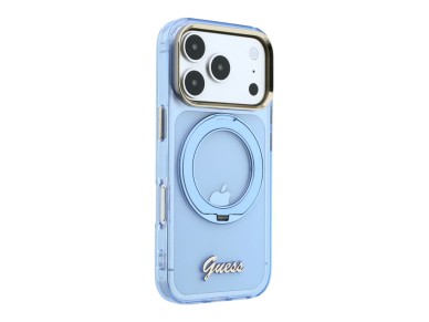 Guess IML Ring Stand 360 Script Metal Logo MagSafe Case for iPhone 17 Pro / 18 Pro - Light Blue Guess IML Ring Stand 360 Script Metal Logo MagSafe Case for iPhone 17 Pro / 18 Pro - Light Blue