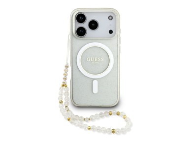 Funda Guess IML Glitter Pearl con correa MagSafe para iPhone 17 Pro - Transparente Funda Guess IML Glitter Pearl con correa MagSafe para iPhone 17 Pro - Transparente