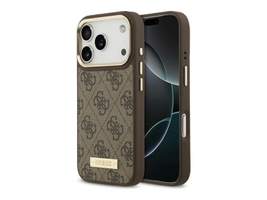 Guess 4G Logo Plate MagSafe case for iPhone 17 Pro - brown Guess 4G Logo Plate MagSafe case for iPhone 17 Pro - brown