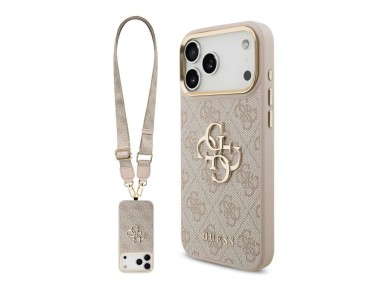 Guess 4G Big 4G Classic Logo Big Strap Metal Buttons Case for iPhone 17 Pro Max - Pink Guess 4G Big 4G Classic Logo Big Strap Metal Buttons Case for iPhone 17 Pro Max - Pink